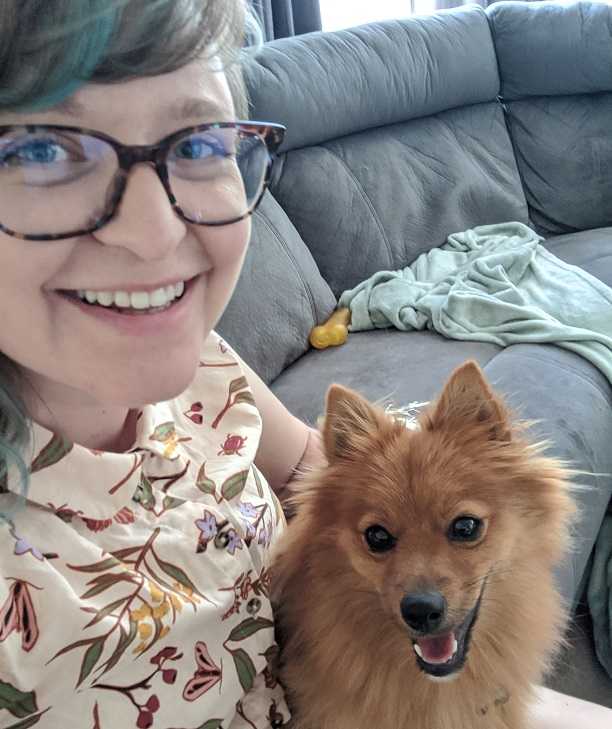 Nikky with her dog, Growlithe